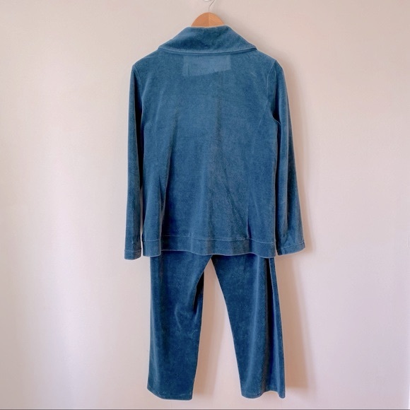 Talbots women’s LUXE STRAIGHT-LEG full zip VELOUR 2 pc Track suit -size S petite - Picture 4 of 16